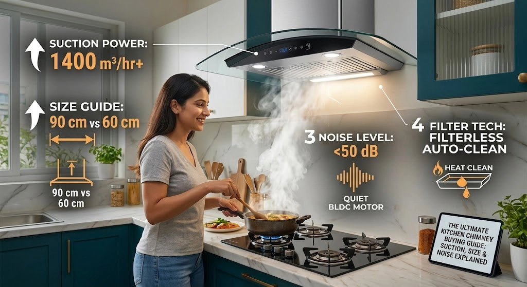The Ultimate Kitchen Chimney Buying Guide: Suction, Size and Noise Levels Explained