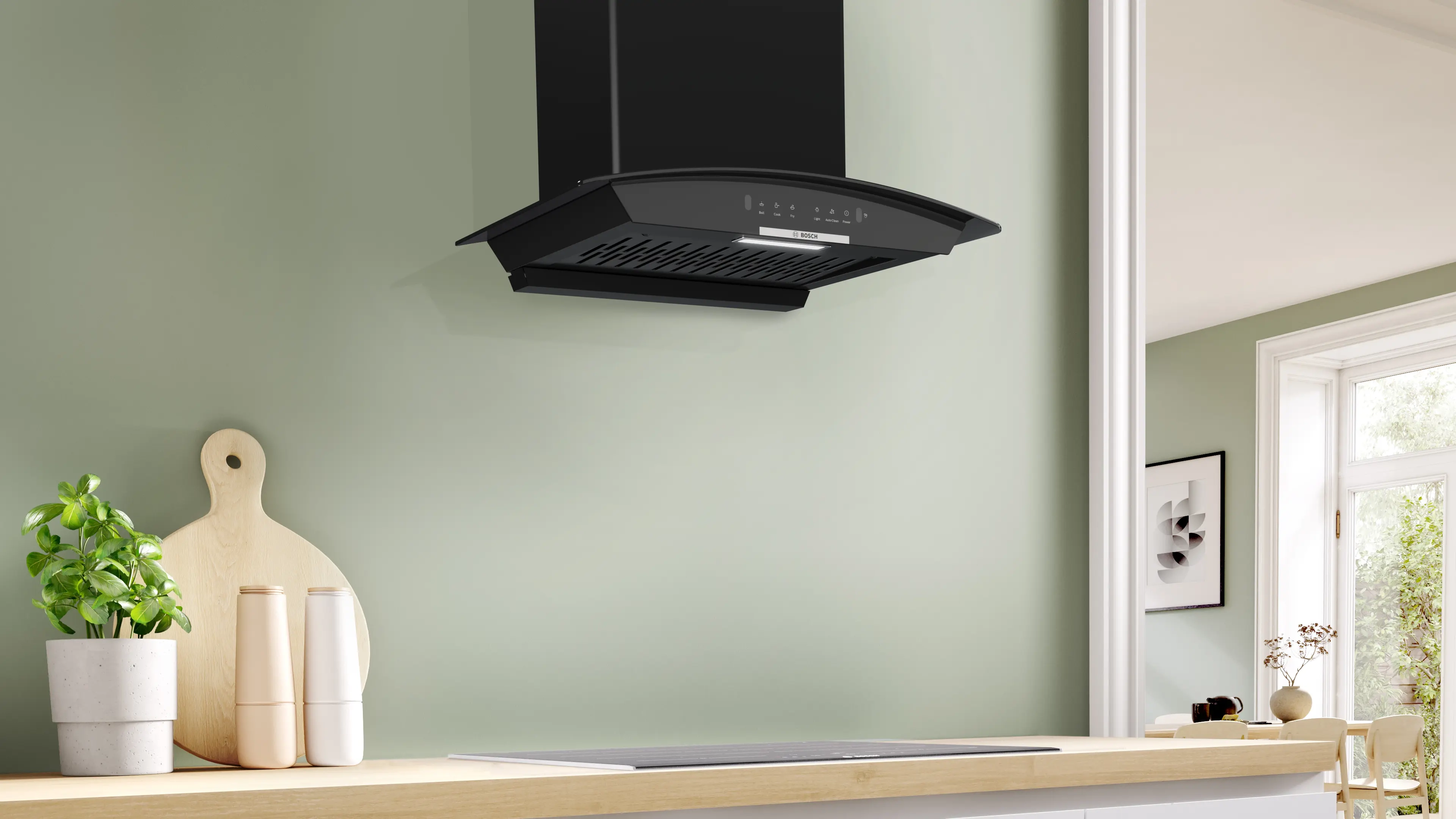 BOSCH Series 4 Wall-Mounted Cooker Hood 60 cm Black DWA68IJ60I