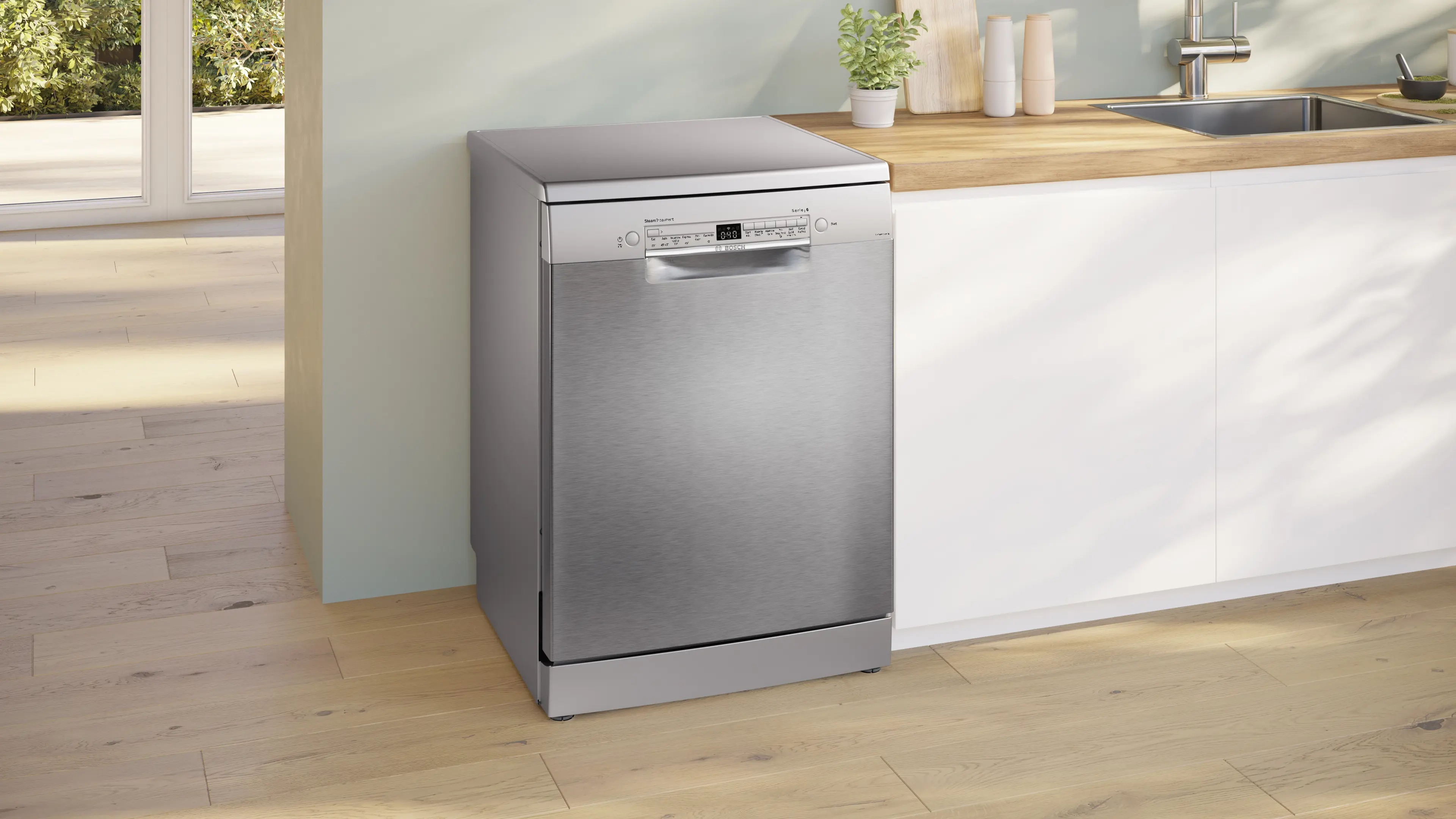 BOSCH Series 6 Bosch free-standing dishwasher 60 cm Brushed steel anti-fingerprint SMS6IKI01I