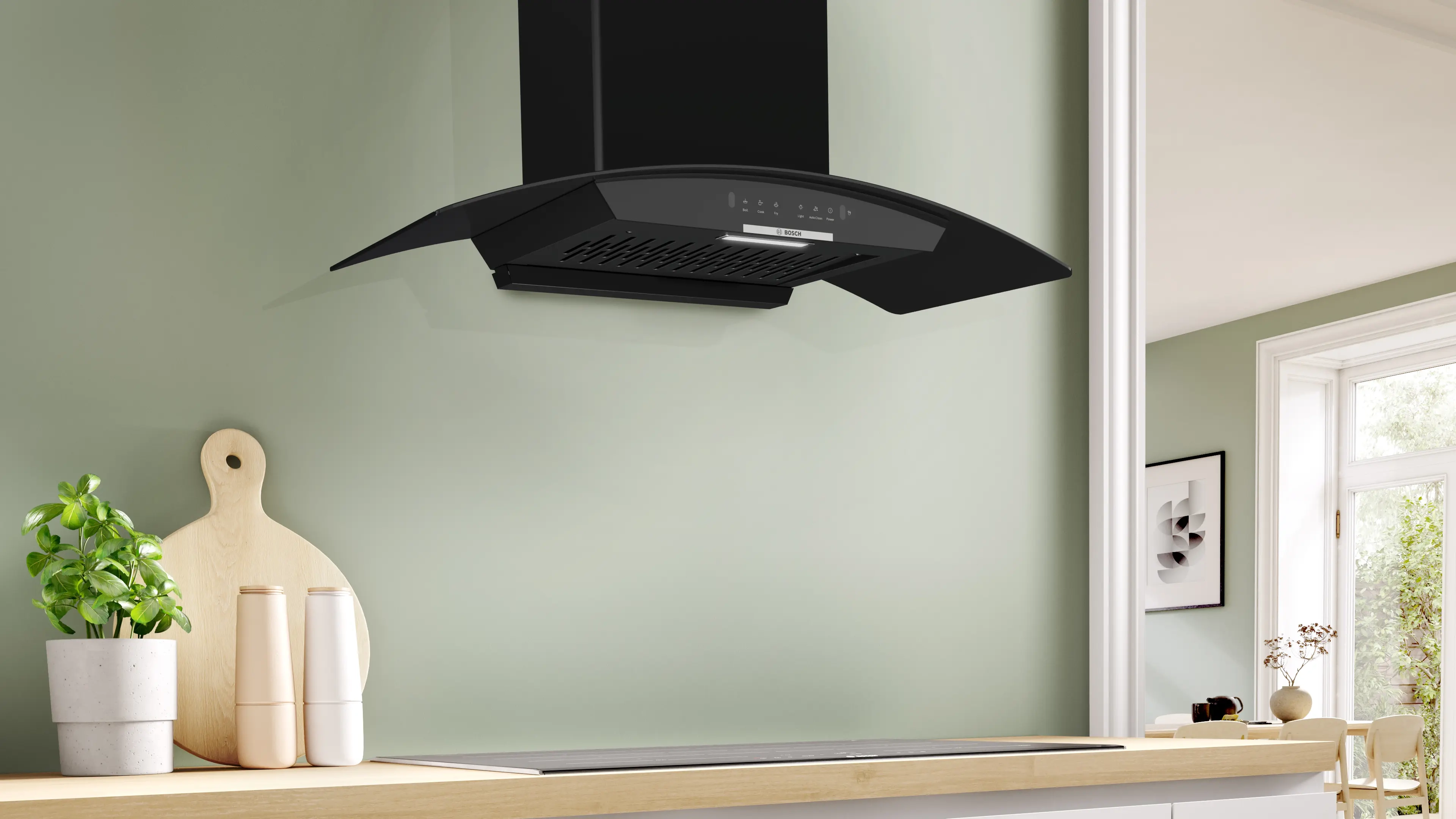 BOSCH Series 4 Wall-Mounted Cooker Hood 90 cm Black DWA98IJ60I