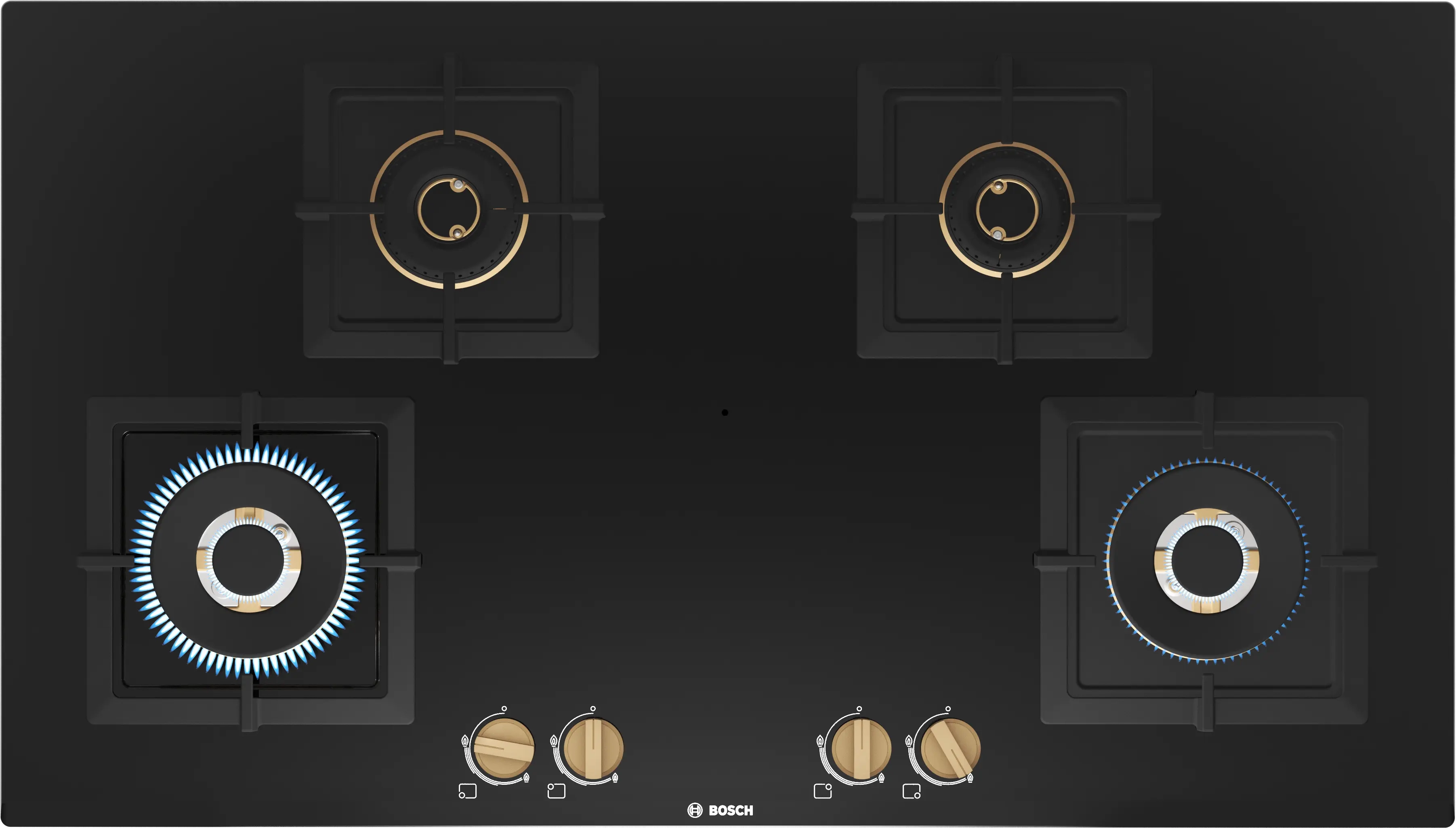 BOSCH Series 4 Gas hob 90 cm Tempered glass, Black PNF9B6F20I