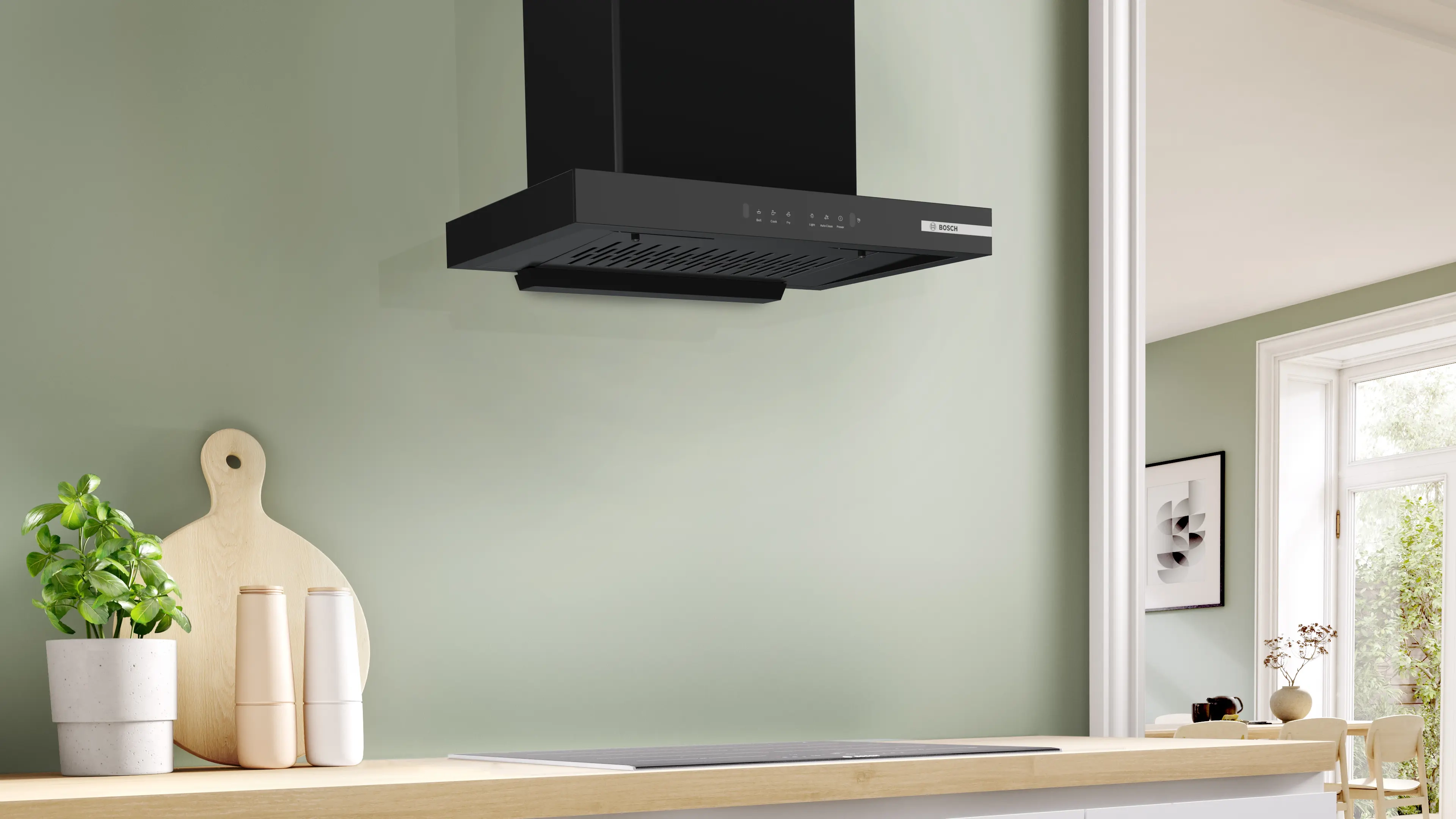 BOSCH Series 4 Wall-Mounted Cooker Hood 60 cm Black DWB68IJ60I