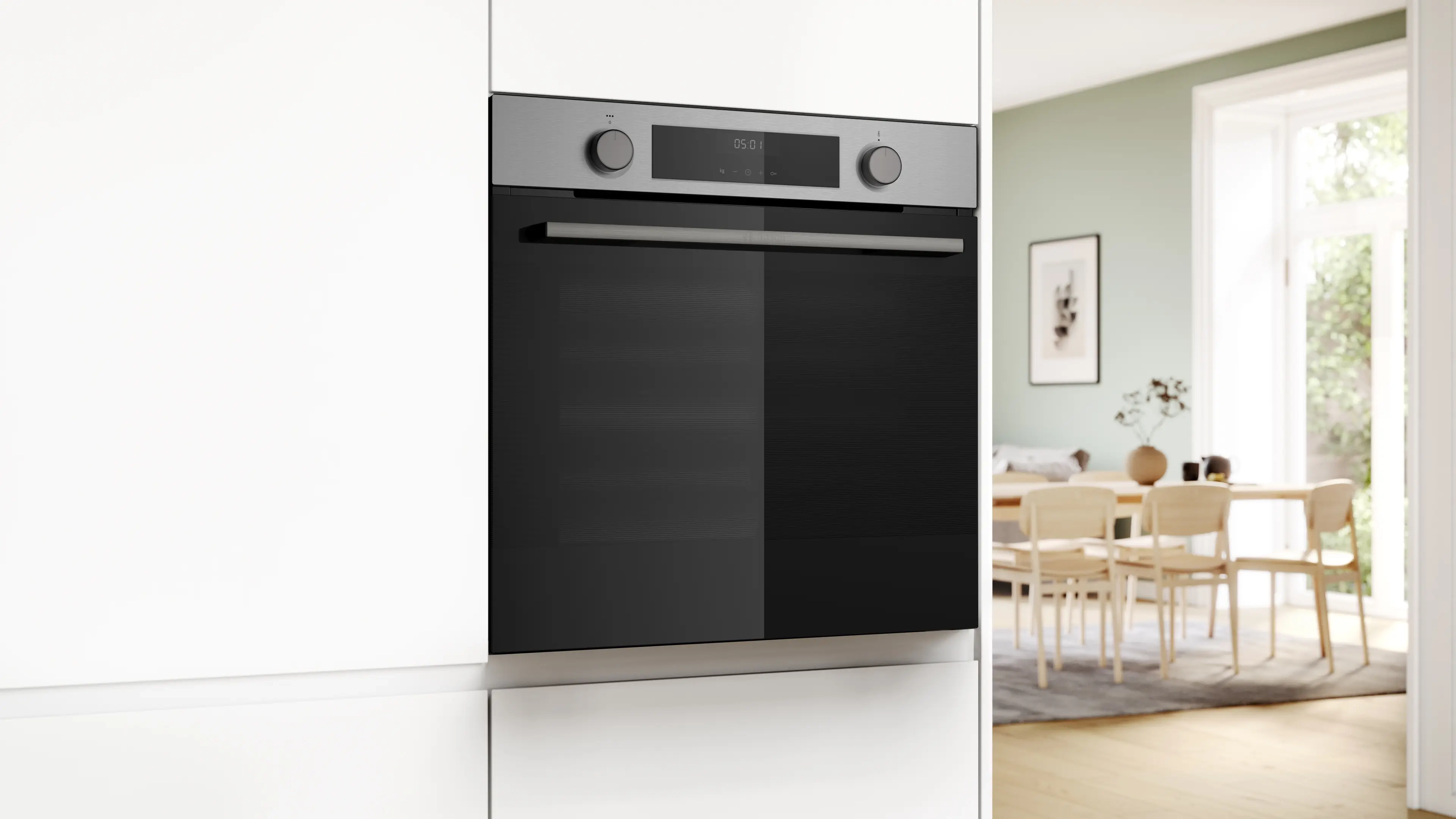 BOSCH Series 4 Built-in oven with added steam function 60 x 60 cm Stainless steel HUA716ER0I | Hover Image
