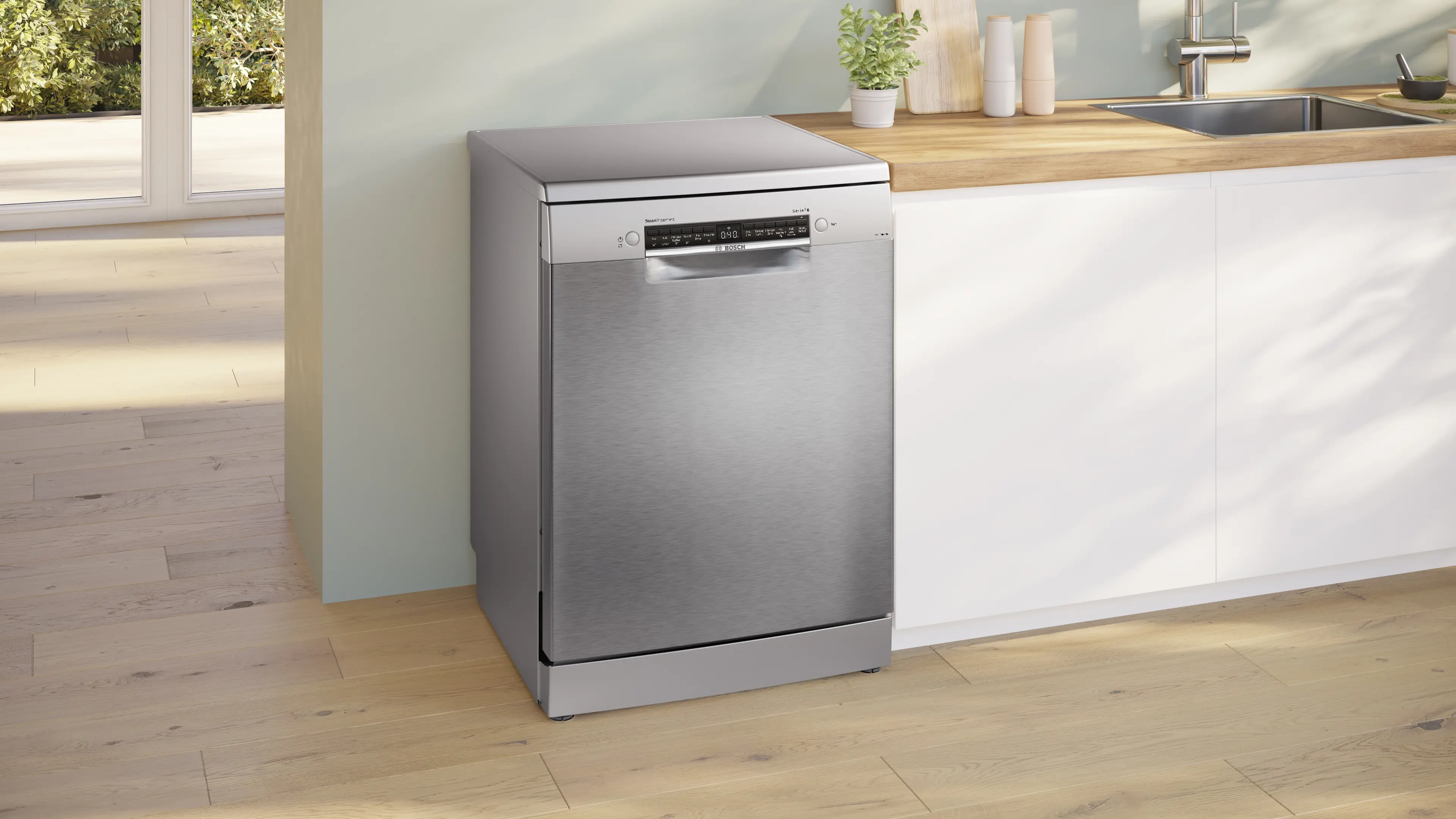 BOSCH Series 6 Bosch free-standing dishwasher 60 cm Brushed steel anti-fingerprint SMS6HMI00I