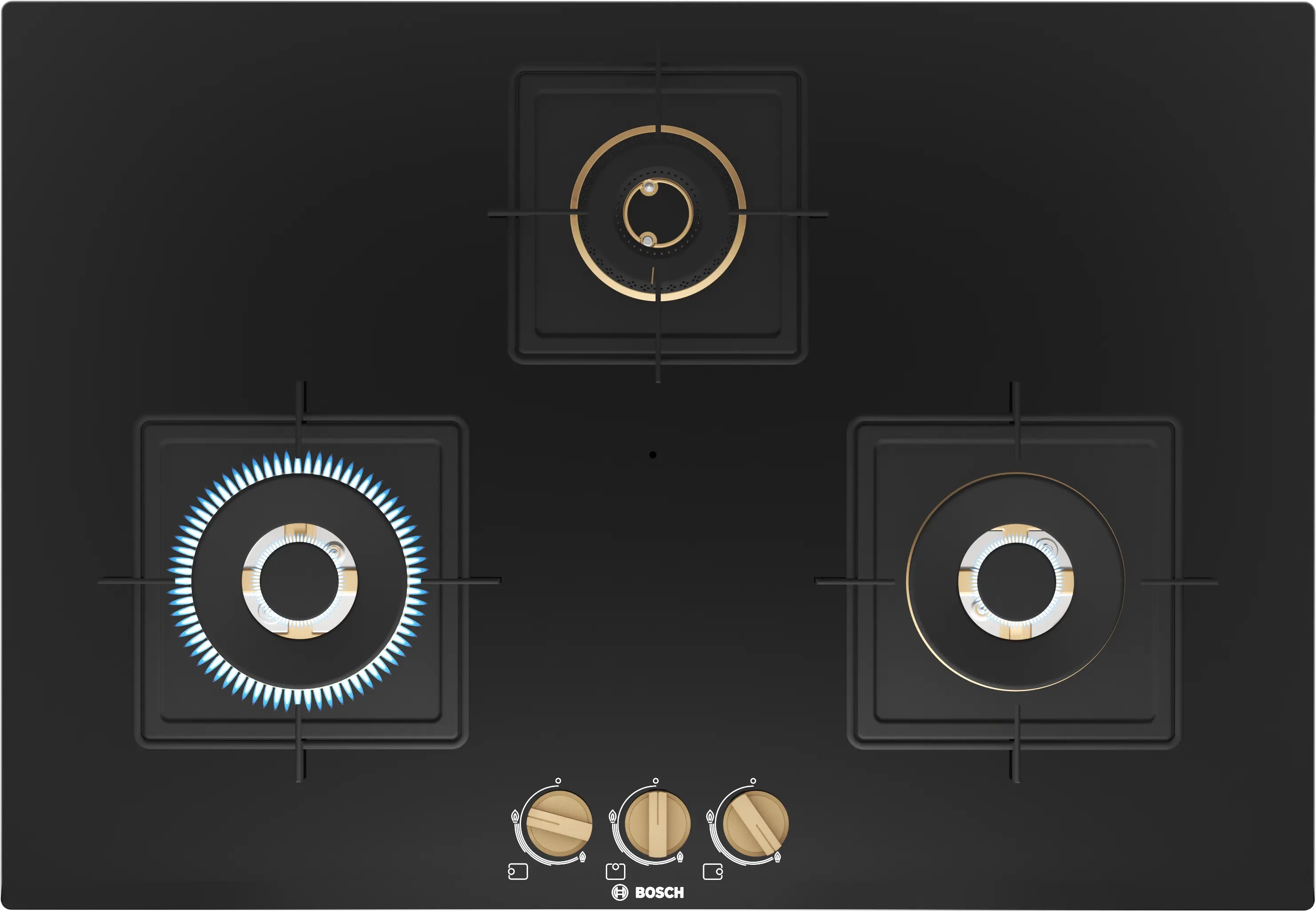 BOSCH Series 6 Gas hob 75 cm Tempered glass, Black PND7B6F20I