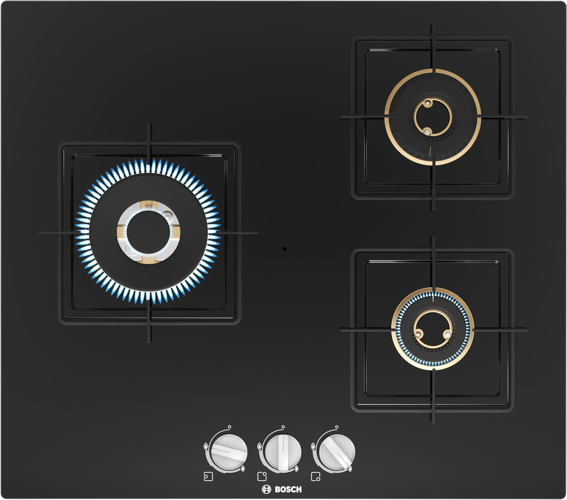 BOSCH Series 4 Gas hob 60 cm Tempered glass, Black PNC6B6F10I | Main Image