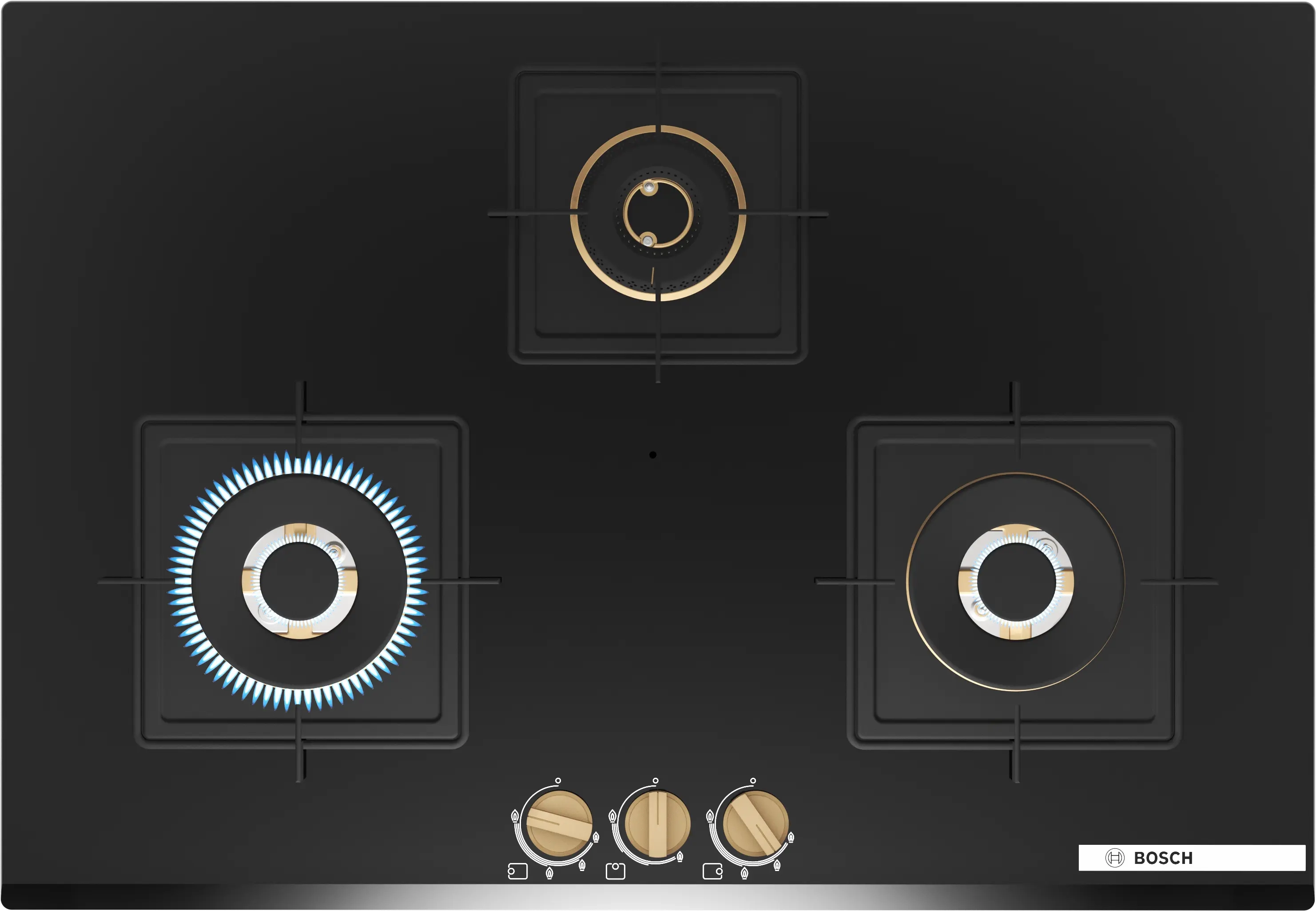 BOSCH Series 6 Gas hob 90 cm Tempered glass, Black PNV9B6F20I