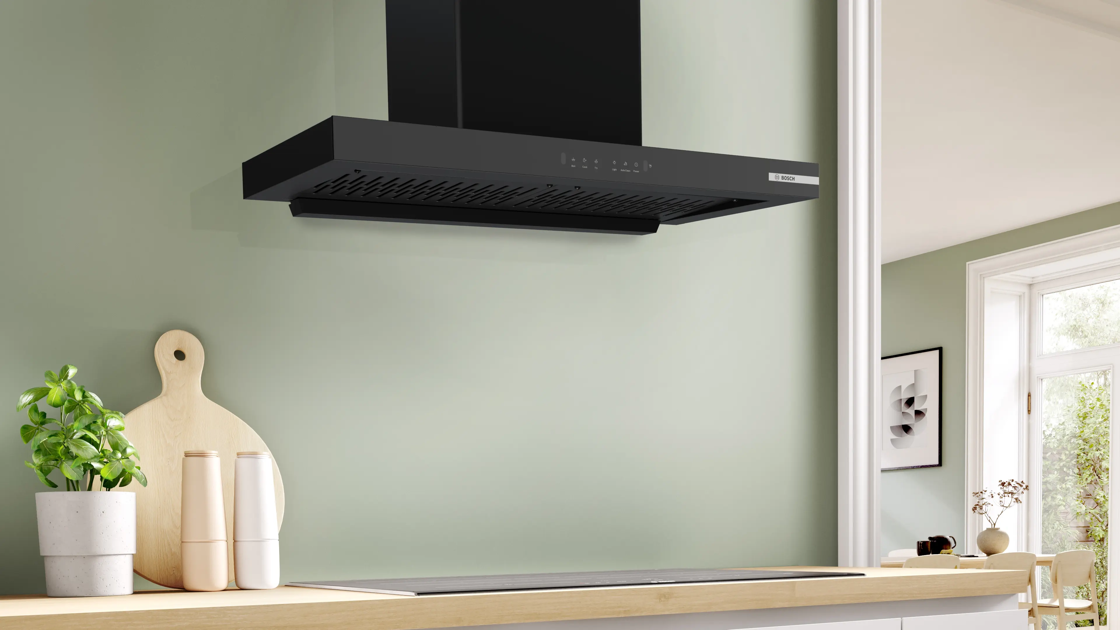 Bosch Series 4 Wall-Mounted Cooker Hood 90 cm Black DWB98IJ60I