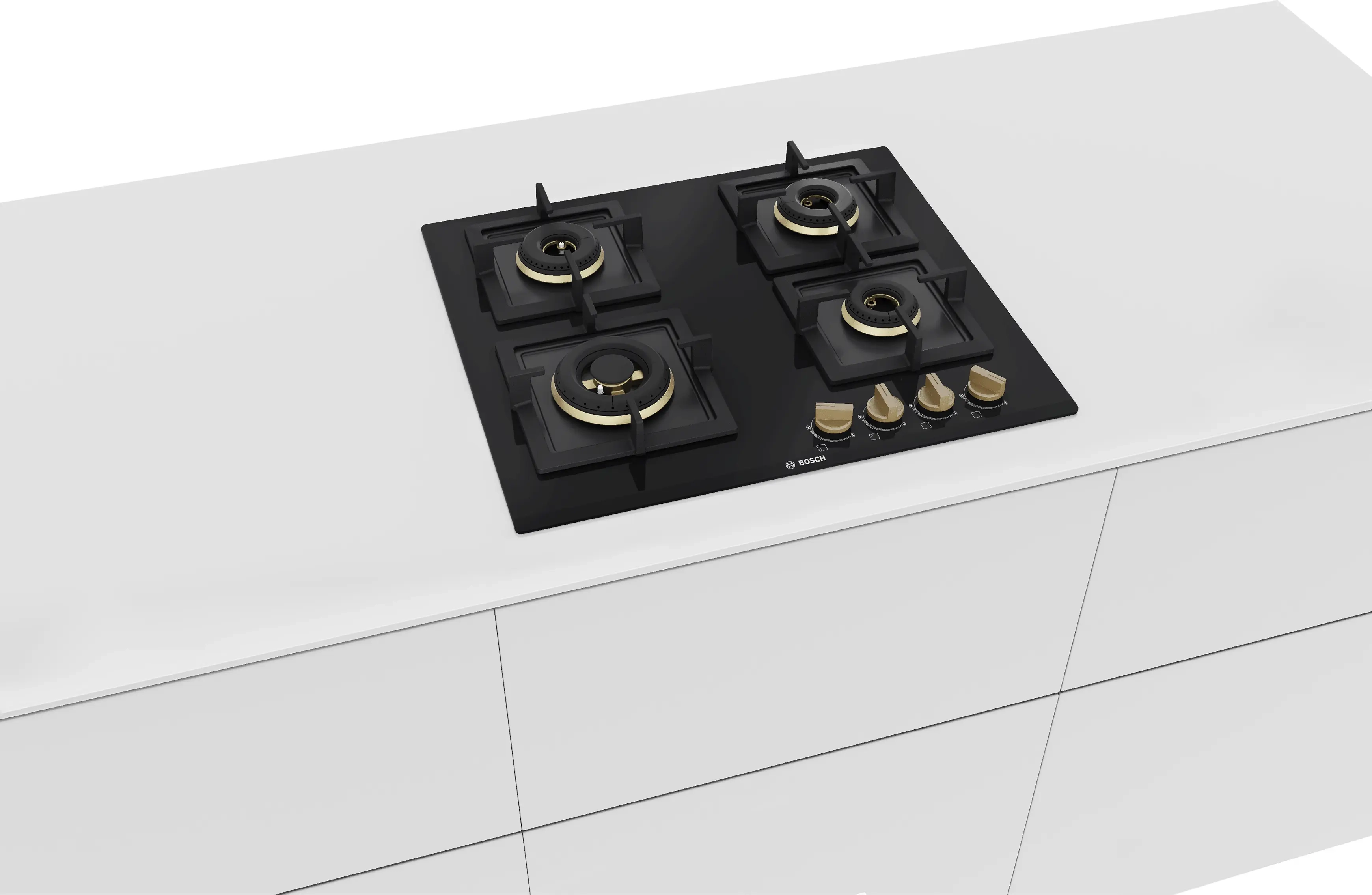 BOSCH Series 4 Gas hob 60 cm Tempered glass, Black PNH6B6F20I | Hover Image