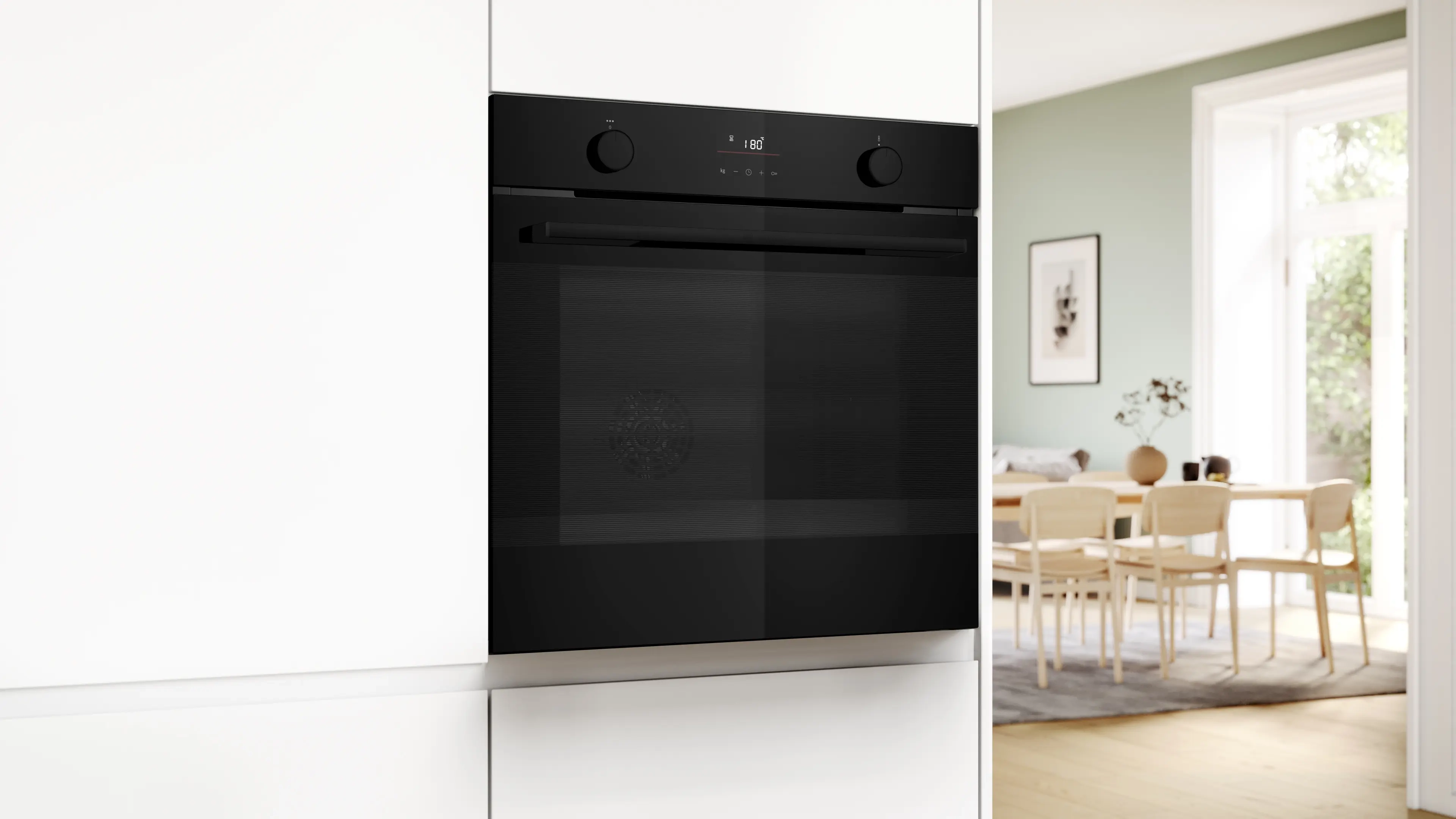 BOSCH Series 4 Built-in oven with added steam function 60 x 60 cm Black HUA716EA0I